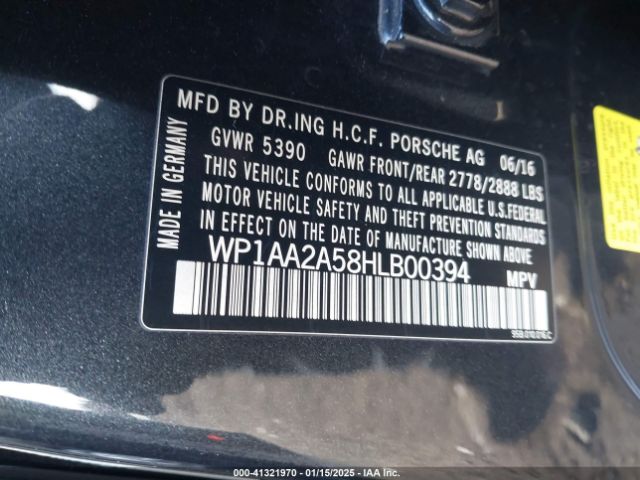 2017 PORSCHE MACAN WP1AA2A58HLB00394 Photo 8