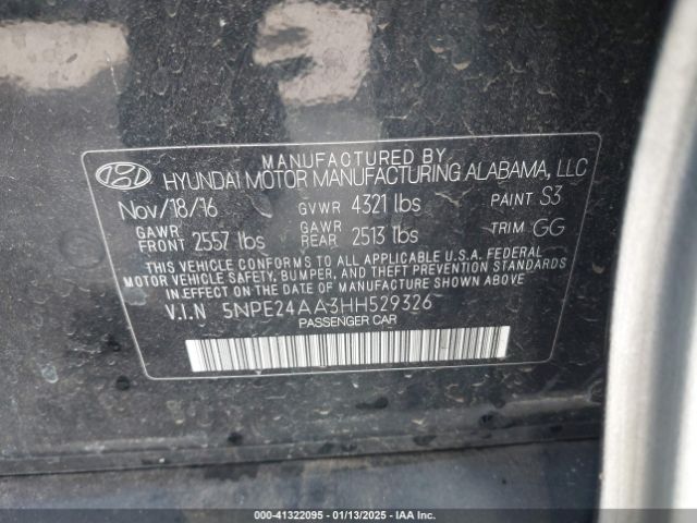 5NPE24AA3HH529326 Hyundai SONATA ECO
