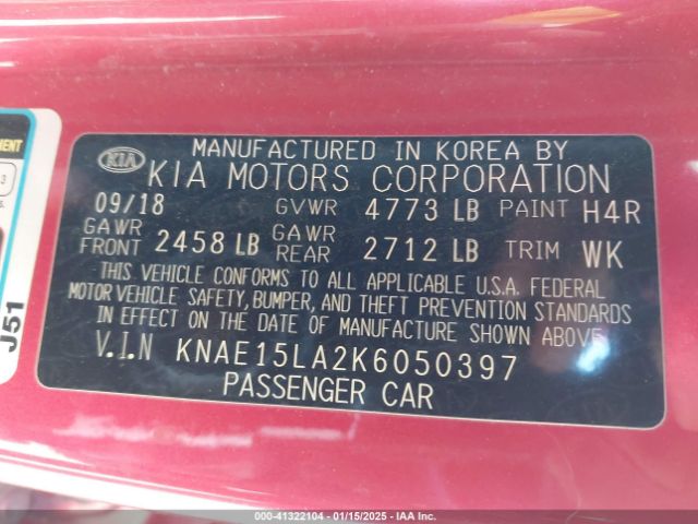 KNAE15LA2K6050397 KIA Stinger