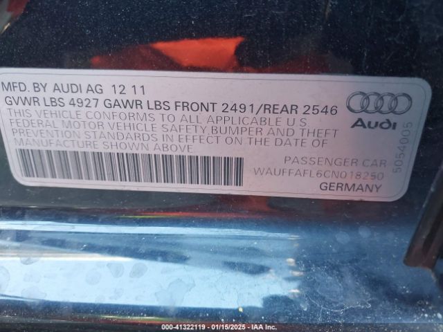 2012 AUDI A4 WAUFFAFL6CN018250 Photo 8