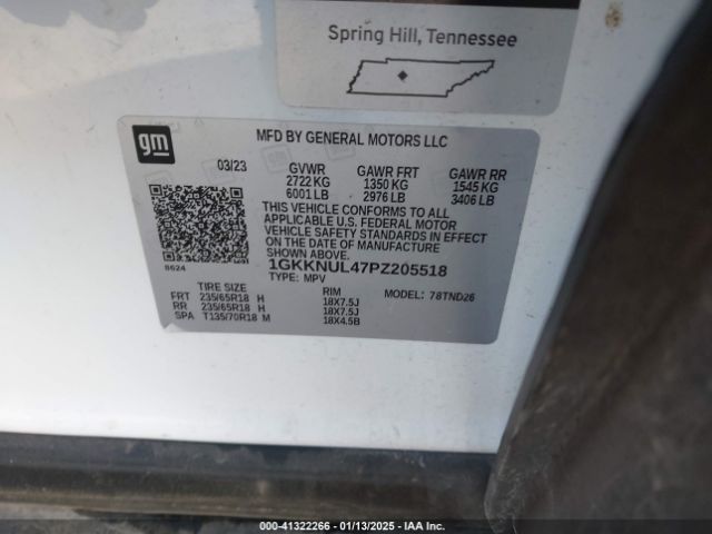 1GKKNUL47PZ205518 GMC Acadia Awd Slt