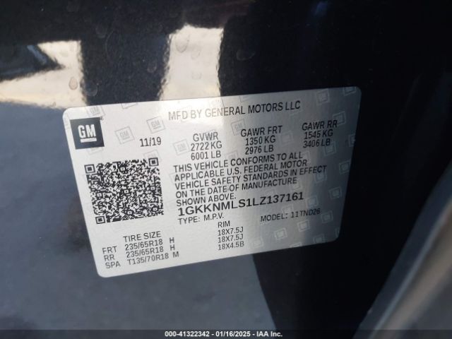 1GKKNMLS1LZ137161 GMC Acadia Fwd Slt