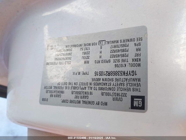 2008 CADILLAC ESCALADE 1GYFK63868R210516 Photo 8