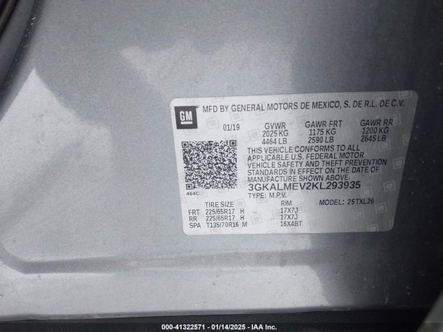 3GKALMEV2KL293935 GMC Terrain Sle
