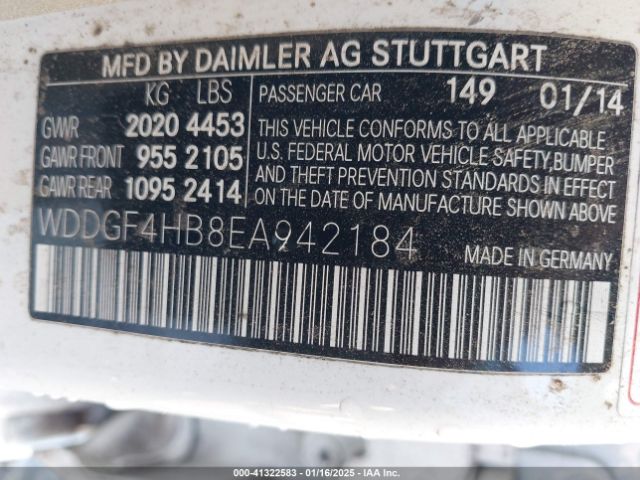 WDDGF4HB8EA942184 Mercedes-Benz C 250 Luxury/sport