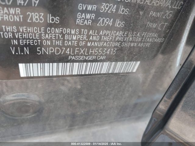 2020 HYUNDAI ELANTRA 5NPD74LFXLH553413 Photo 8