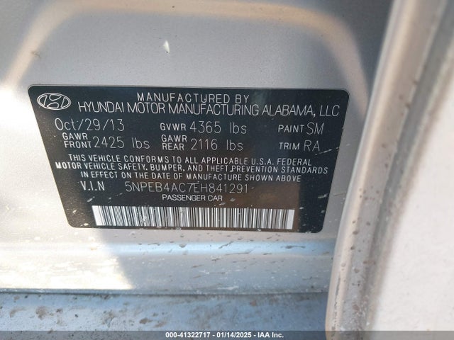 Hyundai SONATA GLS 2014 5NPEB4AC7EH841291 Image 9