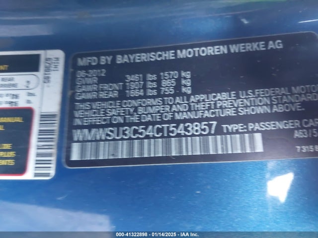 2012 MINI COOPER WMWSU3C54CT543857 Photo 8