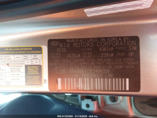 KNAGM4A72E5466350 KIA Optima Lx