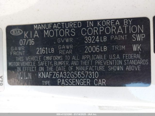 KNAFZ6A32G5657310 KIA Forte Koup Sx