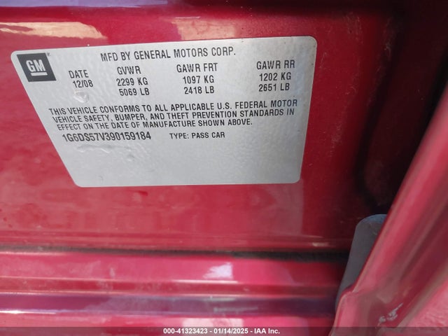 2009 CADILLAC CTS 1G6DS57V390159184 Photo 8