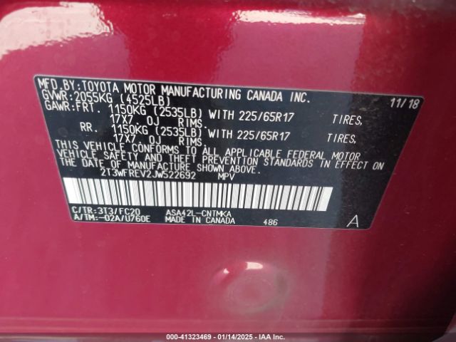 2T3WFREV2JW522692 Toyota Rav4 Adventure/xle