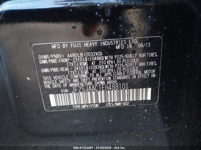JF2SJAAC1EH488101 Subaru Forester 2.5i
