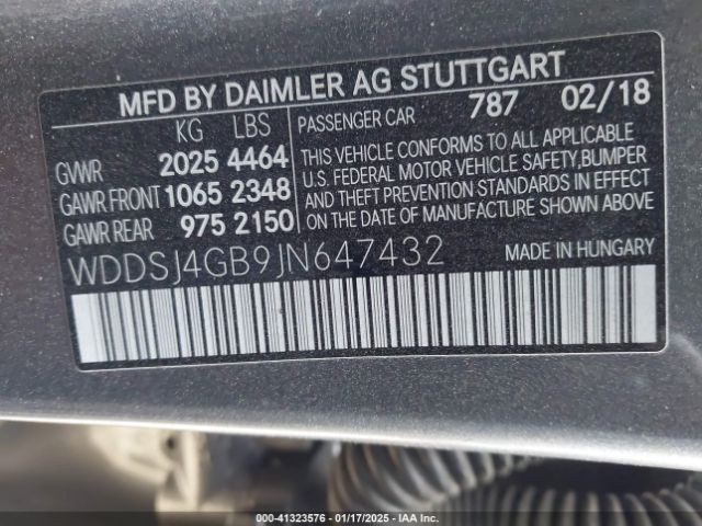 WDDSJ4GB9JN647432 Mercedes-Benz CLA 250 4MATIC