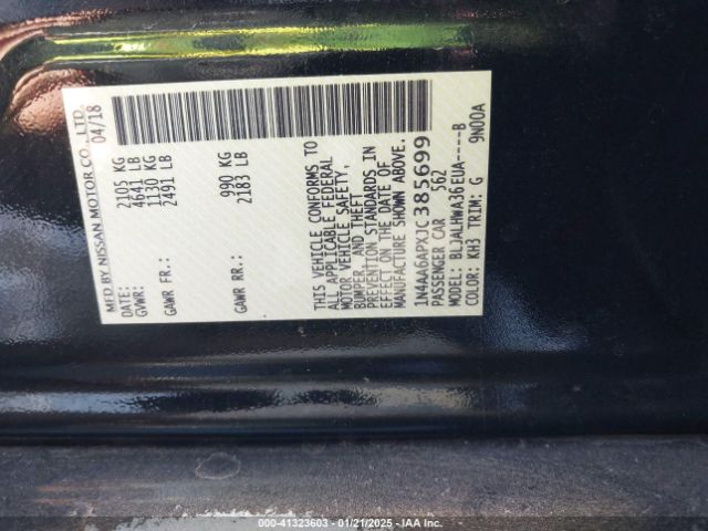 1N4AA6APXJC385699 Nissan Maxima 3.5 Platinum