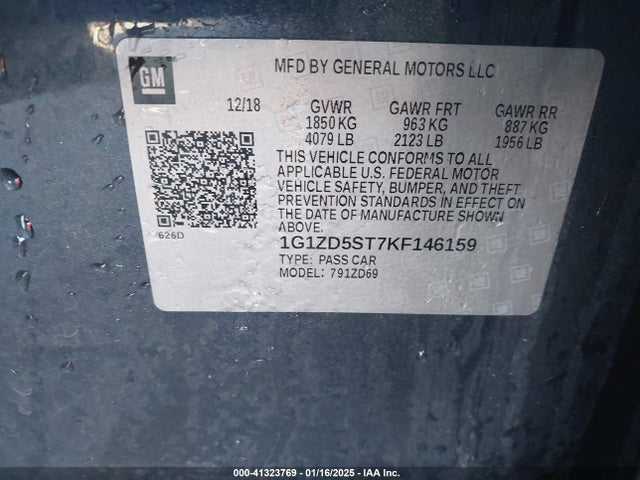 Chevrolet MALIBU LT 2019 1G1ZD5ST7KF146159 Image 9