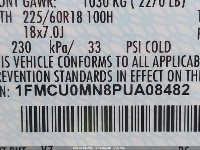 1FMCU0MN8PUA08482 Ford Escape St-line