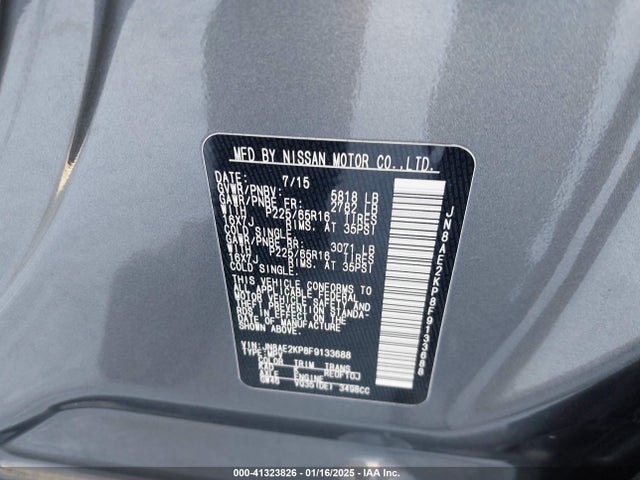 Nissan Quest Sv 2015 JN8AE2KP8F9133688 Image 9