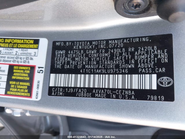 Toyota CAMRY LE 2020 4T1C11AK9LU975346 Image 9