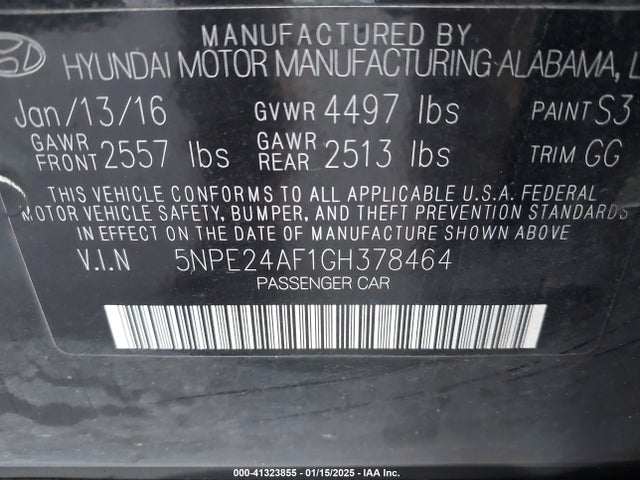 Hyundai SONATA SE 2016 5NPE24AF1GH378464 Image 9