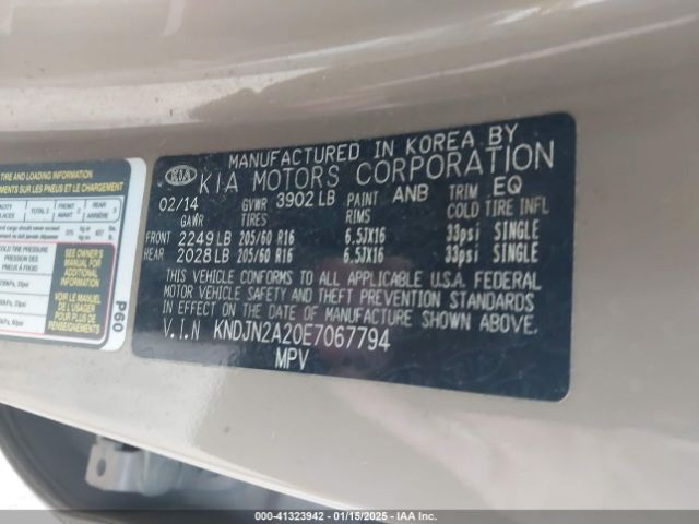 KNDJN2A20E7067794 KIA Soul