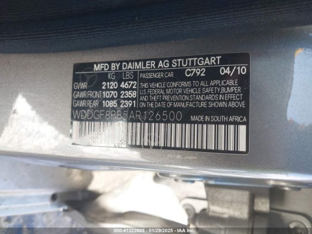 2010 MERCEDES-BENZ C-CLASS WDDGF8BB5AR126500 Photo 8