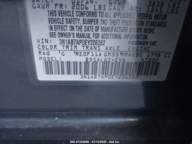 3N1AB7AP0EY206082 Nissan SENTRA SL