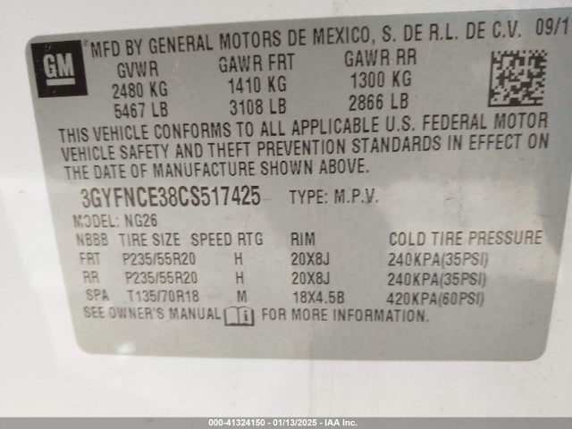 2012 CADILLAC SRX 3GYFNCE38CS517425 Photo 8