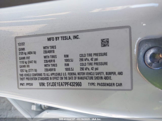 2023 TESLA MODEL 3 5YJ3E1EA7PF432960 Photo 8