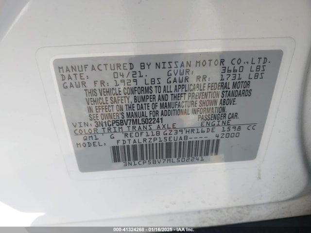 Nissan Kicks S Xtronic Cvt 2021 3N1CP5BV7ML502241 Image 9