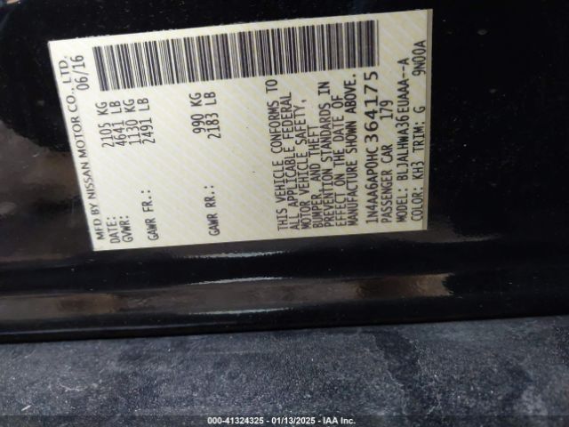 1N4AA6AP0HC364175 Nissan Maxima 3.5 Platinum