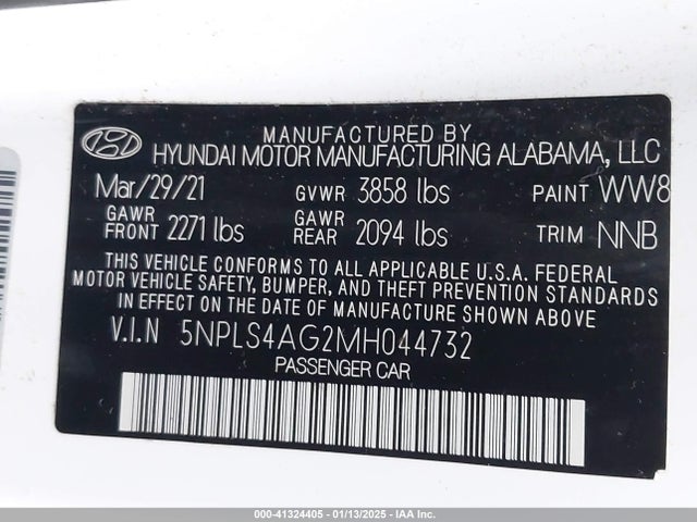 Hyundai ELANTRA SEL 2021 5NPLS4AG2MH044732 Image 9