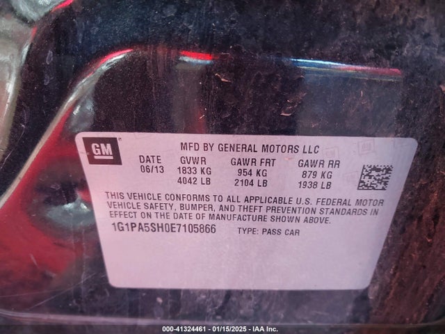 1G1PA5SH0E7105866 Chevrolet Cruze Ls Auto