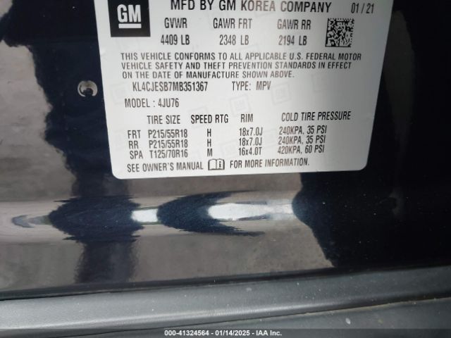KL4CJESB7MB351367 Buick Encore Awd Preferred