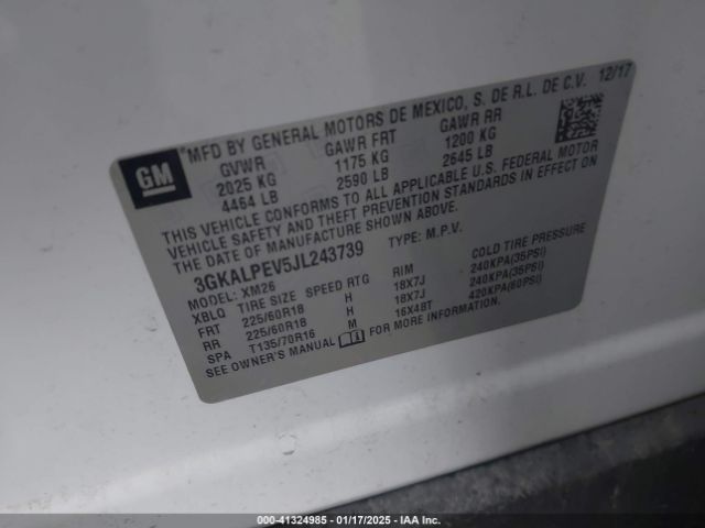 3GKALPEV5JL243739 GMC Terrain Slt