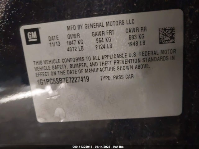 Chevrolet Cruze 1lt Auto 2014 1G1PC5SB7E7227419 Image 9