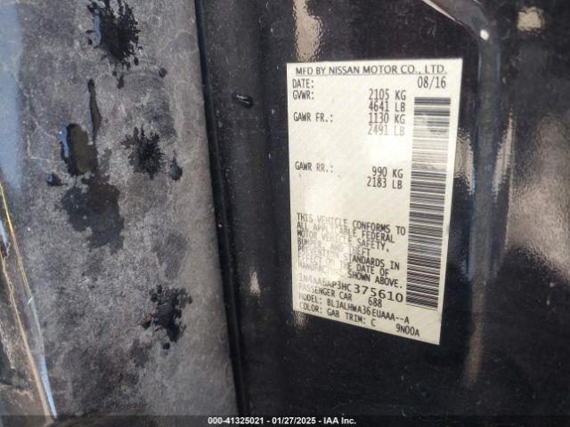 1N4AA6AP3HC375610 Nissan Maxima 3.5 Platinum
