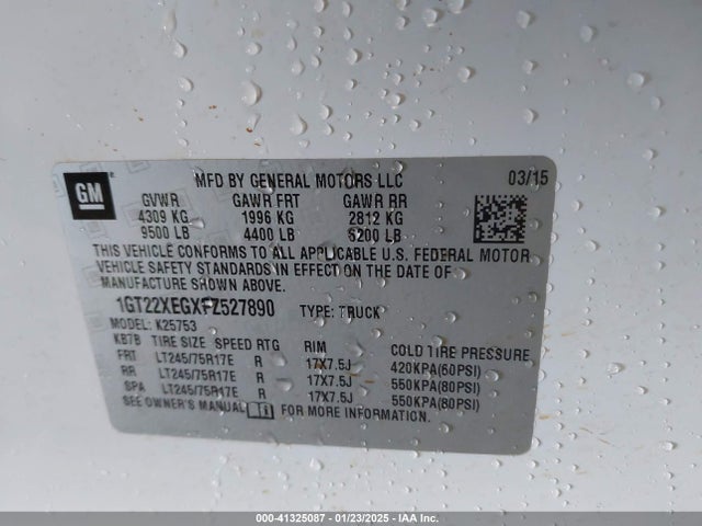 1GT22XEGXFZ527890 GMC SIERRA 2500HD