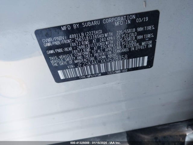 Subaru Forester Sport 2019 JF2SKAKCXKH528358 Image 9