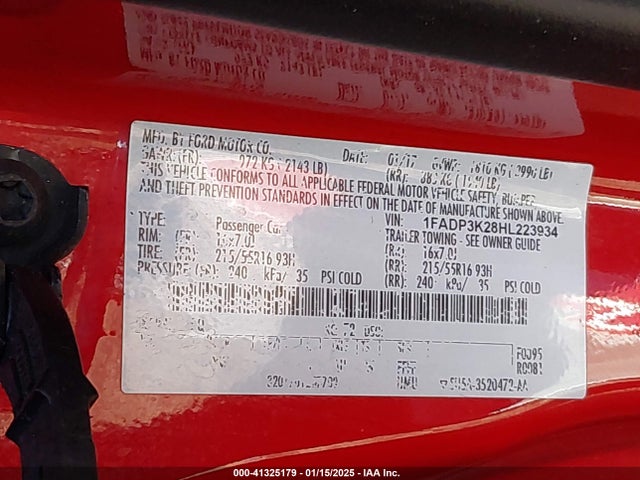 Ford 2.0l gdi 2017 1FADP3K28HL223934 Image 22