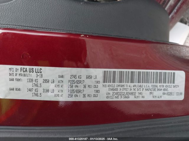 2018 DODGE GRAND CARAVAN 2C4RDGEG2JR240832 Photo 8