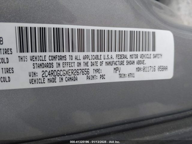 2C4RDGCGXER267656 Dodge Grand Caravan Sxt