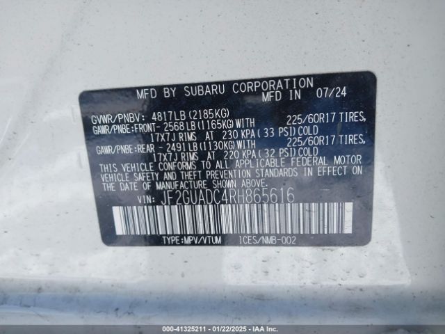 JF2GUADC4RH865616 Subaru Crosstrek Premium
