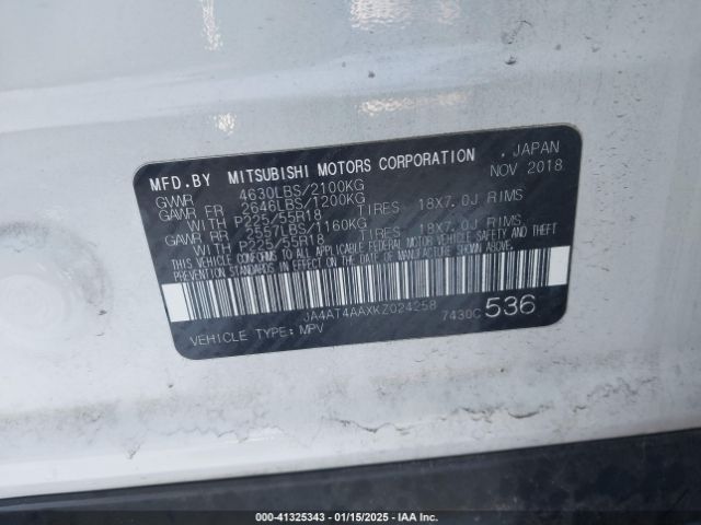 2019 MITSUBISHI ECLIPSE CROSS JA4AT4AAXKZ024258 Photo 8