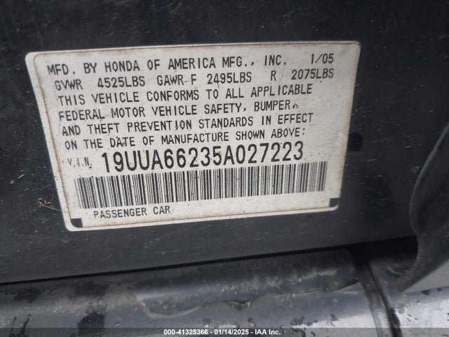 2005 ACURA TL 19UUA66235A027223 Photo 8