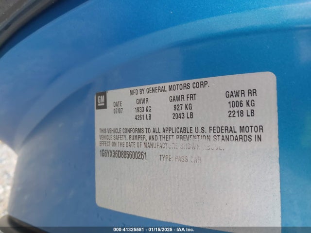 2008 CADILLAC XLR-V 1G6YX36D885600261 Photo 8
