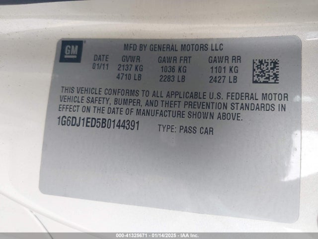 2011 CADILLAC CTS 1G6DJ1ED5B0144391 Photo 8