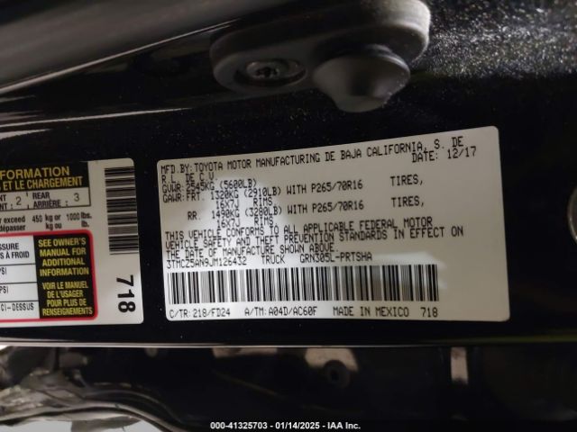 3TMCZ5AN9JM126432 Toyota Tacoma Trd Off Road
