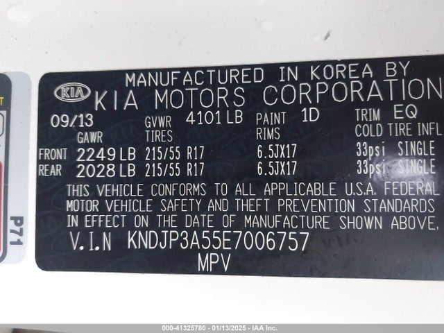 KIA SOUL + 2014 KNDJP3A55E7006757 Image 9