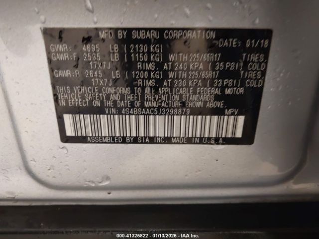 4S4BSAAC5J3298879 Subaru Outback 2.5i